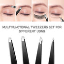 Eyebrow Kit, HOCOSY 8 in 1 Tweezers for Eyebrows, Professional Brow Grooming,Shaper,Trimming Set include Eyebrow Razor,Brush,Scissors,Brown Pencil,with Travel Case HOCOSY