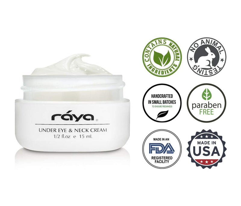 RAYA Under-Eye & Neck Cream (408) | Revitalizing and Fortifying Anti-Aging Treatment for the Eye Area and Neck | Revives Fatigue and Helps Reduce Lines and Wrinkles Raya