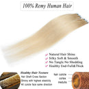 S-noilite Blonde Tape in Hair Extensions Human Hair for Women Tape in Extensions Glue in Hair Seamless Skin Weft Invisible Double Sided Tape Silky Straight 20Pcs 60g (18 Inch