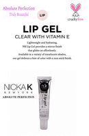 VARIETY SET OF 5 NK Hydrating Lip Gel - Vitamin E (Clear, Rosehip Oil, Bubble Gum, Cherry, Strawberry) NICKA K NEW YORK