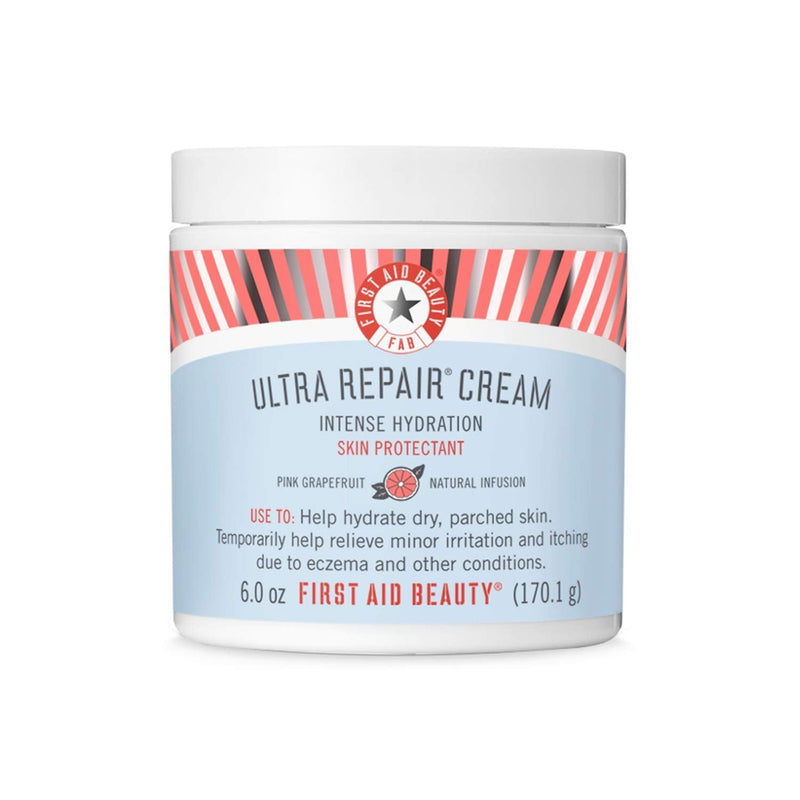 First Aid Beauty Ultra Repair Cream Intense Hydration Moisturizer for Face and Body Pink Grapefruit, 6 oz. First Aid Beauty