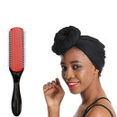 9-Row Cushion Nylon Bristle Black Women Head Wrap Scarf Enjoy Holiday 1981