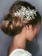Aukmla Flower Bride Wedding Hair Vine Silver Crystal Bridal Hair Piece Rhinestone Hair Breath Accessories for Women and Girls(9.84 Inches) (Silver) Aukmla
