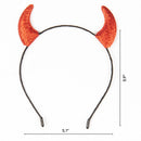 FUNCREDIBLE Red Devil Horns Headband | Glitter Devil Ears Headband | Devil Costume Accessory | Halloween Fancy Cosplay Outfit Accessories for Women, Men and Kids (Red) Funcredible