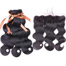 ALLRUN Body Wave Bundles with Frontal Ear to Ear Lace Frontal Closure with Bundles Brazilian Human Hair with Closure Lace Frontal with Baby Hair (16 18 20+14 Inch) ALLRUN Store