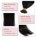 16 Inches I Tip Human Hair Extensions 100 Strands/Pack Pre Bonded Keratin Stick Tipped Hair Extensions Cold Fusion Hairpiece Long Straight For Women
