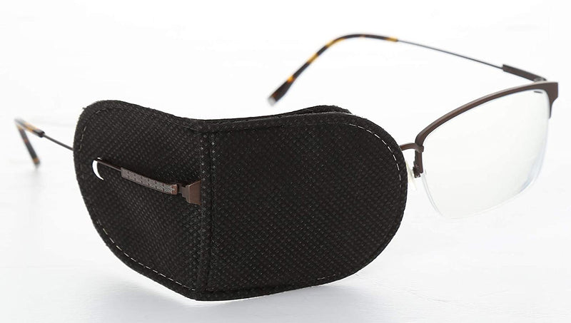 Eye Patches for Adults Kids - VEEJION 12 Piece Eye Patch for Glasses Treat Lazy Eye Amblyopia Strabismus for Left or Right Eyes (Black) VEEJION