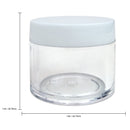 Beauticom 12 Piece 1 oz. USA Acrylic Round Clear Jars with Flat Top Lids for Creams, Lotions, Make Up, Cosmetics, Samples, Herbs, Ointments (12 Pieces Jars + Lids, WHITE) Beauticom