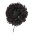 Afro Puff Ponytail Hair Bun Extension Chignon Hairpiece With Drawstring Afro Kinky Curly Wrap Messy Updo Synthetic For American African Black Women(8inch, 1pcs dark brown) S-noilite