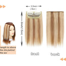 Invisible Clip in Mini Hair Extensions Human Hair Seamless Hairpin Hair Pad Short Straight Hairpieces One Piece Wiglet Hair Filler for Adding Hair Volume 6 Inch Golden Brown mix Bleach Blonde MY-LADY