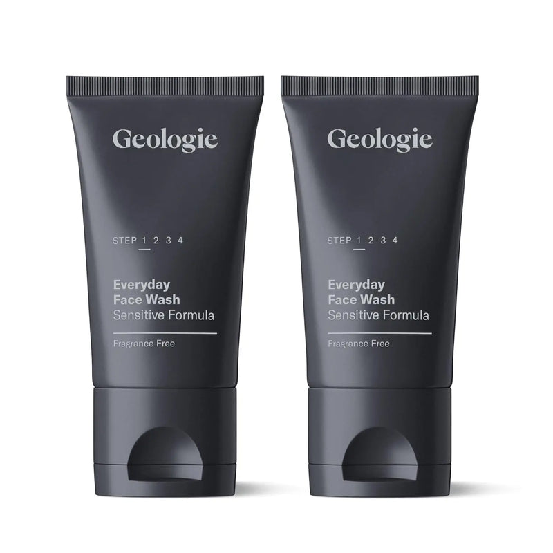 Geologie Daily Face Wash for Sensitive Skin | Fragrance-Free Facial Cleanser for Men & Women | Acne & Oil Control | Non-irritating, Gentle Cleansing & Soothing Face Wash | 2-Pack Infinity Warehouse