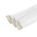 SWACC 12 Pcs Straight One Color Party Highlights Clip on in Hair Extensions Colored Hair Streak Synthetic Hairpieces (White) SWACC