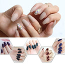 editTime 12 sets/288pcs Solid Colors Matte Acrylic Ballerina Coffin False Nails Full Cover Fake Nails Tips Natural Medium False Nail with a Crystal Nail File (Matte Ballerina) editTime