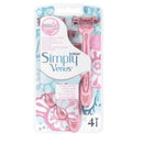 Simply Venus 3 Blade Disposable Razors, with Moisture Rich Strip, 4 Count (2 Pack) Simply Venus
