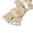 20 Inch Tape in Human Hair Extensions Wavy Thin Hair 100g 40pcs/pack Seamless Skin Weft Glue in Body Wave Human Hairpieces