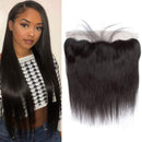 QTHAIR 12A Grade Straight Human Hair Lace Frontal 100% Unprocessed Straight Human Hair Weave Natural Black (16", 13x4 Frontal) QTHAIR