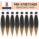 Pre stretched Braiding Hair Extensions For Braiding PreStretched Braiding Hair in 20inch 8Packs Synthetic EZ Braid Hair for Braiding hair Yaki Easy Braids Hair extensions Hair Hot Water Setting Professional Soft Hair(20inch,T1B/27) Royal Collection