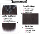 S-noilite Clip in Human Hair Extensions 100% Real Remy Thick True Double Weft Full Head 8 Pieces 18 Clips Straight Silky (10 Inch - 110g,Natural Black (