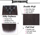 S-noilite Clip in Human Hair Extensions 100% Real Remy Thick True Double Weft Full Head 8 Pieces 18 Clips Straight Silky (10 Inch - 110g,Natural Black (