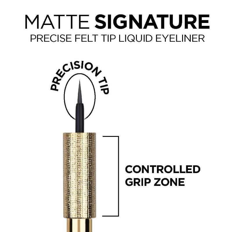 L'Oreal Paris Makeup Matte Signature Liquid Dip Eyeliner, Waterproof, Precise and Easy Application, All Day Wear, Vivid Matte Finish, Greige, 0.07 fl; Oz. L'Oreal Paris