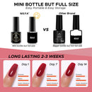 Gel Nail Polish Set Basic, Black White Red Grey Brown Easy to Match Classic 6 Colors Starter Kit, Soak Off Long Lasting Nail Art Business Office Manicure Holiday Gift for Women Girls 5ml by MEFA MEFA