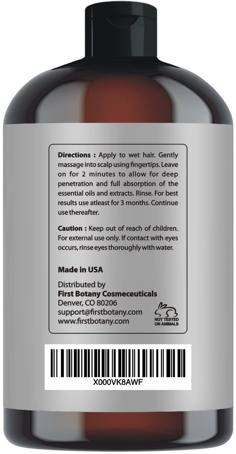 First Botany Cosmeceuticals, Hair Regrowth and Anti Hair Loss Shampoo 16 fl oz, with DHT blockers- Daily Hydrating, Detoxifying, Volumizing Shampoo For Men and Women Infinity Warehouse