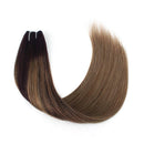 Sassina 20 Inch Balayage Halo Hair Extensions Human Hair with Miracle Wire, Dark Brown Fading into Chestnut Brown