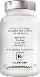 Amen Biotin Collagen Vitamins+ 10,000 mcg Biotin Supplement - Hydrolyzed Collagen, Vitamins C & E, Folate, Hyaluronic Acid, Keratin, MSM, Saw Palmetto - 3-Month Supply - Non-GMO - 90 Capsules Infinity Warehouse