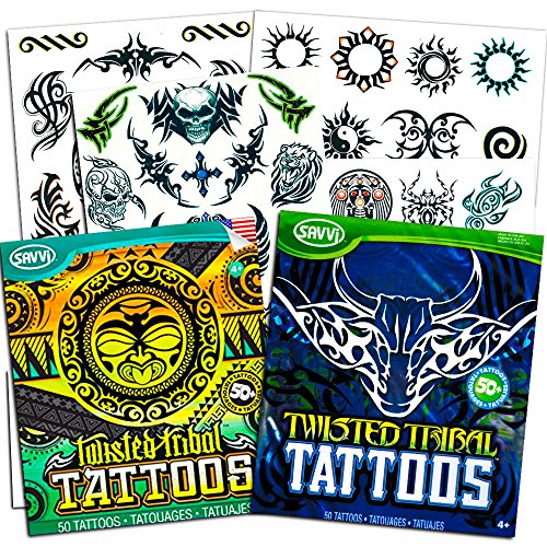 Tribal Tattoos Assortment ~ 2 Bags ~ 100 Assorted Designs Savvi