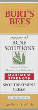 Acne Spot Treatment, Burt's Bees Face Cream for Acne-prone Oily Skin with Salicylic Acid, All Natural, Maximum Strength, 0.5 Ounce (Packaging May Vary) Burt's Bees