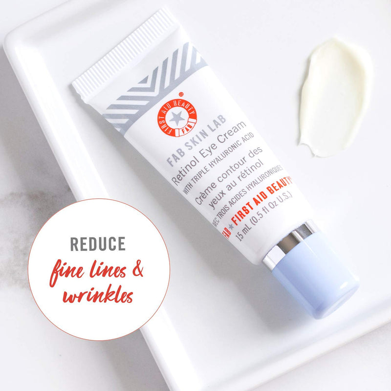 First Aid Beauty FAB Skin Lab Retinol Eye Cream with Triple Hyaluronic Acid – .5 Oz. First Aid Beauty