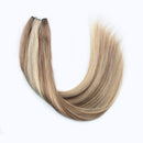 Sassina Halo Hair Extensions Real Human Hair One Hairpiece for a Full Head with Invisible Fish Line Highlight Ash Blonde to Platinum Blonde P8/60