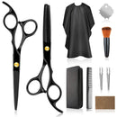 Professional Home Hair Cutting Kit - Quality Home Haircutting Scissors Barber/Salon/Home Thinning Shears Kit with Comb and Case Black Cape for Men and Women HIMART