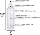 BRIGHTFROM Twist Top Applicator Bottles, Squeeze 8 OZ Empty Plastic Bottles, Refillable, Open/Close Nozzle - Hair Coloring/Multi Purpose (Pack of 2) BRIGHTFROM