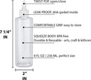 BRIGHTFROM Twist Top Applicator Bottles, Squeeze 8 OZ Empty Plastic Bottles, Refillable, Open/Close Nozzle - Hair Coloring/Multi Purpose (Pack of 2) BRIGHTFROM