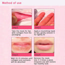 Jakuva 30 Pieces Pink Collagen Crystal Lip Masks Lip Plumper Masks Gel Patch Lip Masks Moisturizing Lip, Remove Dead Skin Anti Chapped & Anti-Aging (Peach Scent) Jakuva