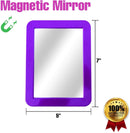 PTY Magnetic Locker Mirror for School Locker, Gym Locker, Office Cabinet, Workshop or Refrigerator, Makeup Mirror, Locker Accessory, Toolbox, Glass 5" x 7" Blue PTY