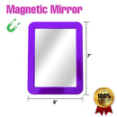 Magnetic Locker Mirror for School Locker, Gym Locker, Office Cabinet, Workshop or Refrigerator, Makeup Mirror, Locker Accessory, Toolbox, Glass 5" x 7" Gray PTY