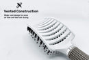 Zabolight Premium Vent Boar Bristle Hair Brush Vented Detangling Oversize Hair Brush for Thick Long Curly Hair, Curved Fast Blow Drying Brush for Women & Men (White) Zabolight