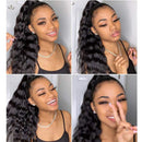 BINF Hair 16 inch Loose Deep Wave Lace Front Wig Human Hair Wig with Baby Hair Pre Plucked 100% Unprocessed Virgin Hair Deep Loose Wave Wig for Black Women 13X4 Lace Frontal 150% Density Natural Color BINF Store