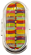 Vintage Clip-on Round Lipstick Case With Mirror (Rainbow Bend) Stephanie Imports
