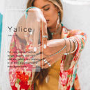 Yalice Square Fake Nails Glossy Short Press on Nails Acrylic Full Cover False Nails for Women and Girls 24Pcs (White) Yalice
