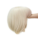 SWACC 10 Inch Short Straight Bob Wig with Bangs Synthetic Colorful Cosplay Daily Party Flapper Wig for Women and Kids with Wig Cap (Platinum Blonde) SWACC
