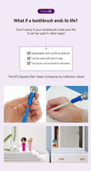 [BTS Official Merchandise] Fans Gift - K-Pop Idols Goods - BTS Character Figure Toothbrush with Convenient Magnetic Holder (Jung Kook) BTS Goods