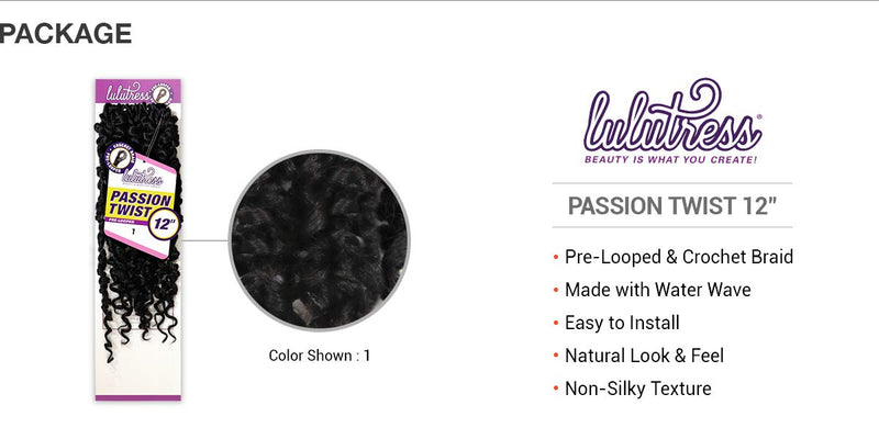 Sensationnel Crochet Braids Lulutress Passion Twist 12" Made With Water Wave (3-PACK, 30) Hair Zone
