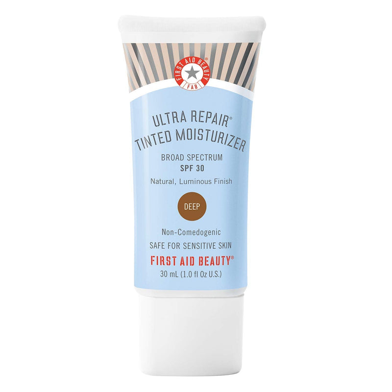 First Aid Beauty Ultra Repair Tinted Moisturizer with SPF 30, Colloidal Oatmeal and Hyaluronic Acid, 1.0 oz. – Deep First Aid Beauty