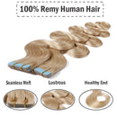 20 Inch 20pcs 100g Tape in Hair Extensions Wavy Human Hair