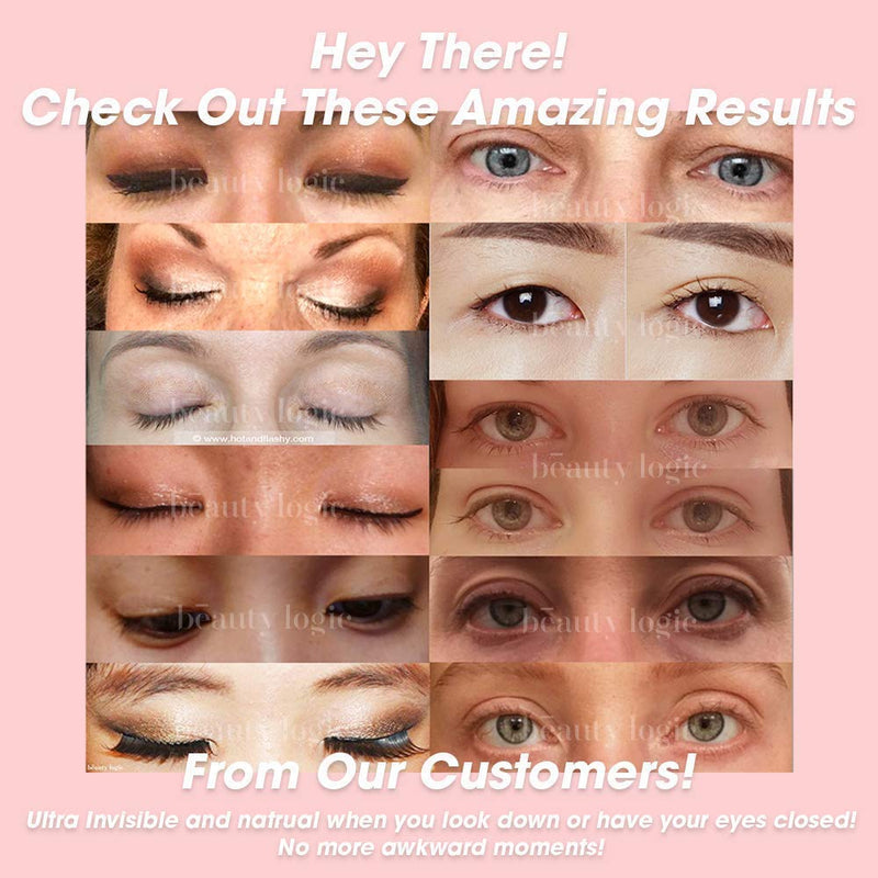 Beauty Logic USA Ultra Invisible Aqua Lace Eyelid Lift Kit 120pcs, Self Adhesive Blends Into Eyelids No Glare Non Surgical Instant Eyelid Lifting For Hooded Droopy Uneven MonoEyelids Latex Free Medium Beauty Logic Store