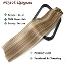 120g Clip in Hair Extensions Ombre Ash Blonde to Platium Blonde Real Remy Human Hair Extensions Clip in Natural Hair Extensions Double Weft 7 Pieces 20inch HUAYI Store