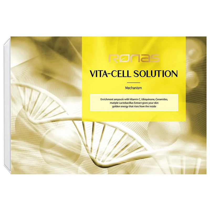 Ronas VITA Cell Solution,Anti Aging Serum for Face neck with Hyaluronic Acid,Vitamin C, Ceramide, Beta glucan, Hydrating Tone up serum for Dark Spots, Fine Lines & wrinkles 0.16oz 10vial, 1.6 Fl Oz Infinity Warehouse